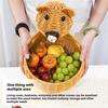 Multifunctional Kitchen Storage Basket Plastic Construction Imitation Rattan Woven Organizers For Fruits Snacks Display