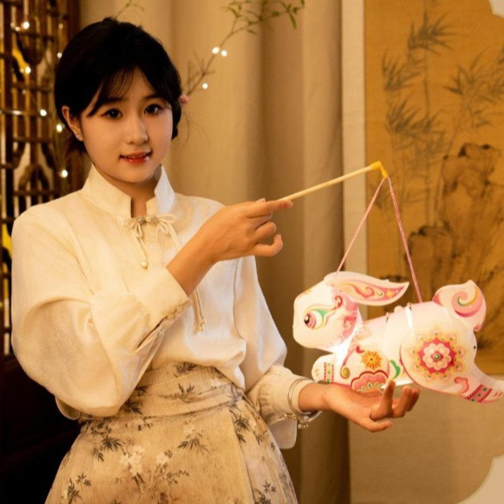 

Handmade Rabbit Lantern Flying Rabbit Mid-Autumn Festival Lantern Mid-Autumn Festival червоний