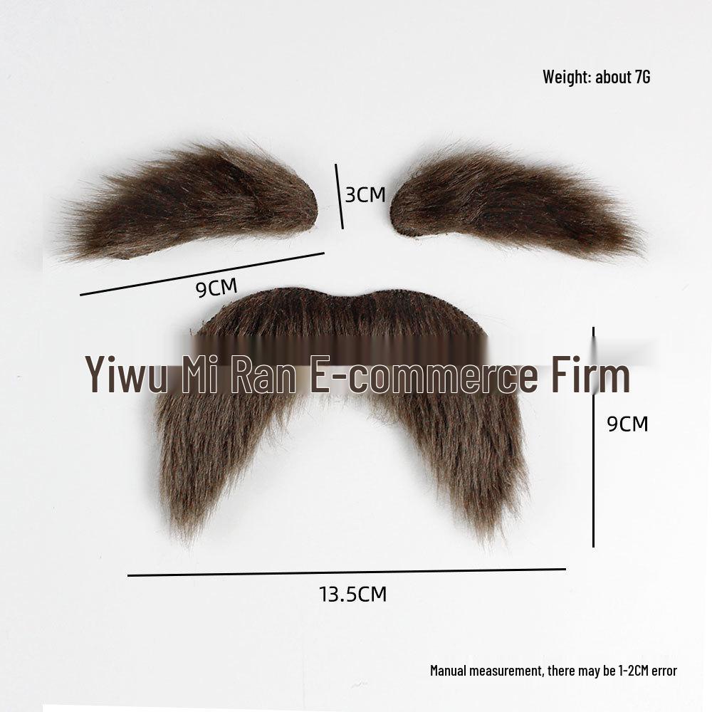 Yellow Old Man Beard and Mustache Party Costume Set