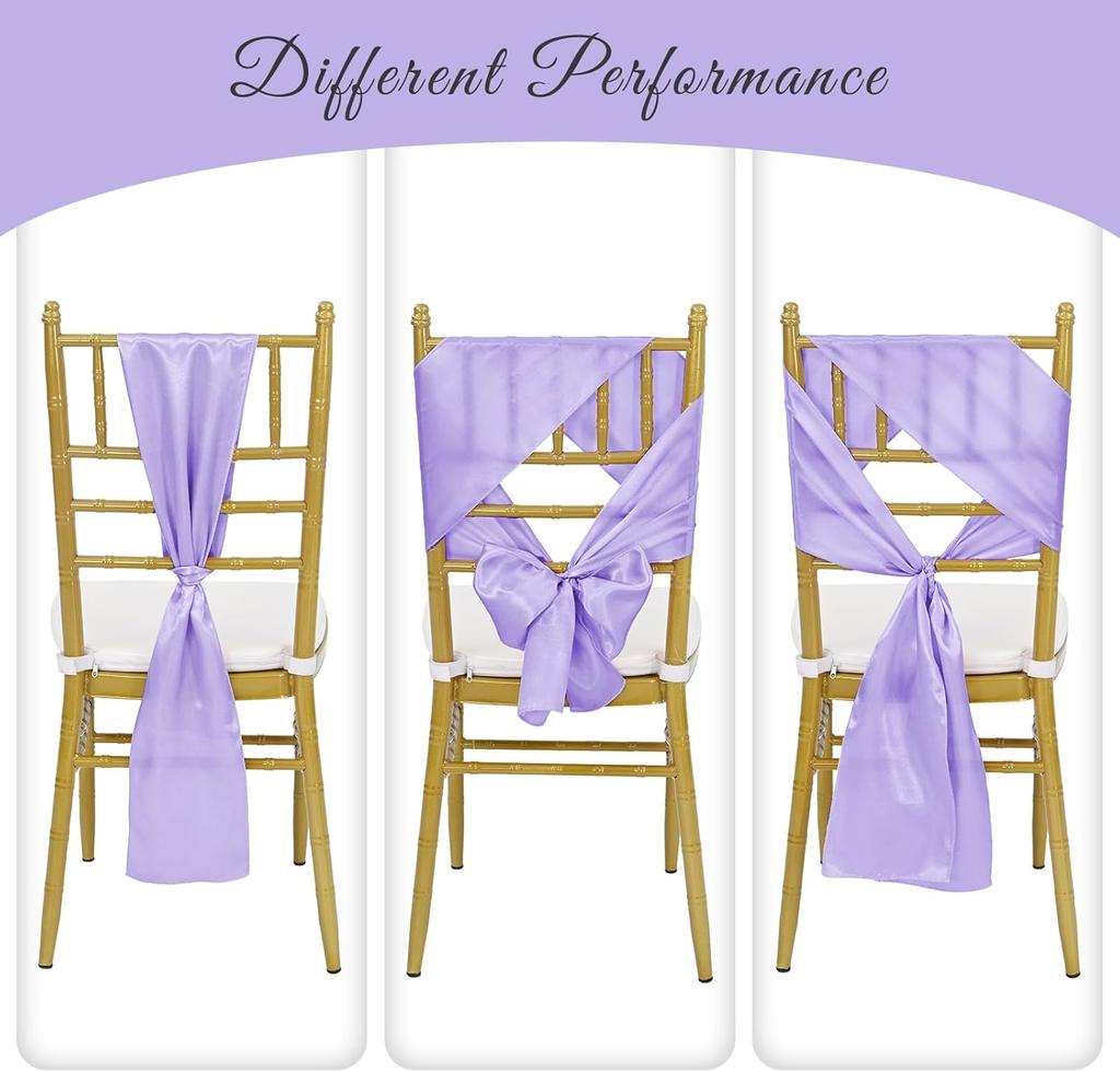 Wholesale 10/50pcs Satin Bow Sashes Wedding Chair Decor 17x275cm Ribbon Butterfly Tie Band For Christmas Birthday Party Sashes