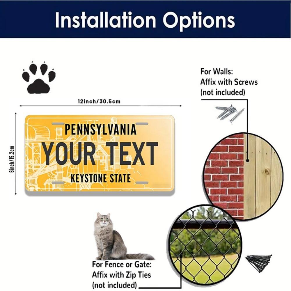 2D Flat Custom Metal Sign 6x12in Personalized Text Durable Wall Decor