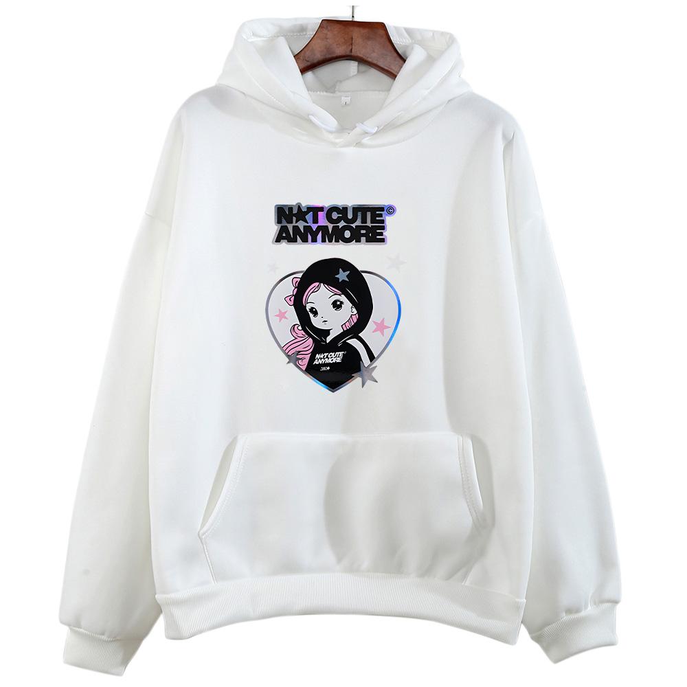 Korea Kpop ILLIT Kapuce Kapela ILLIT Už Ne Roztomilý Potisk Oblečení Pánské Dámské Trend Y2k Pulovr Unisex Ležérní Fleecová Streetwear