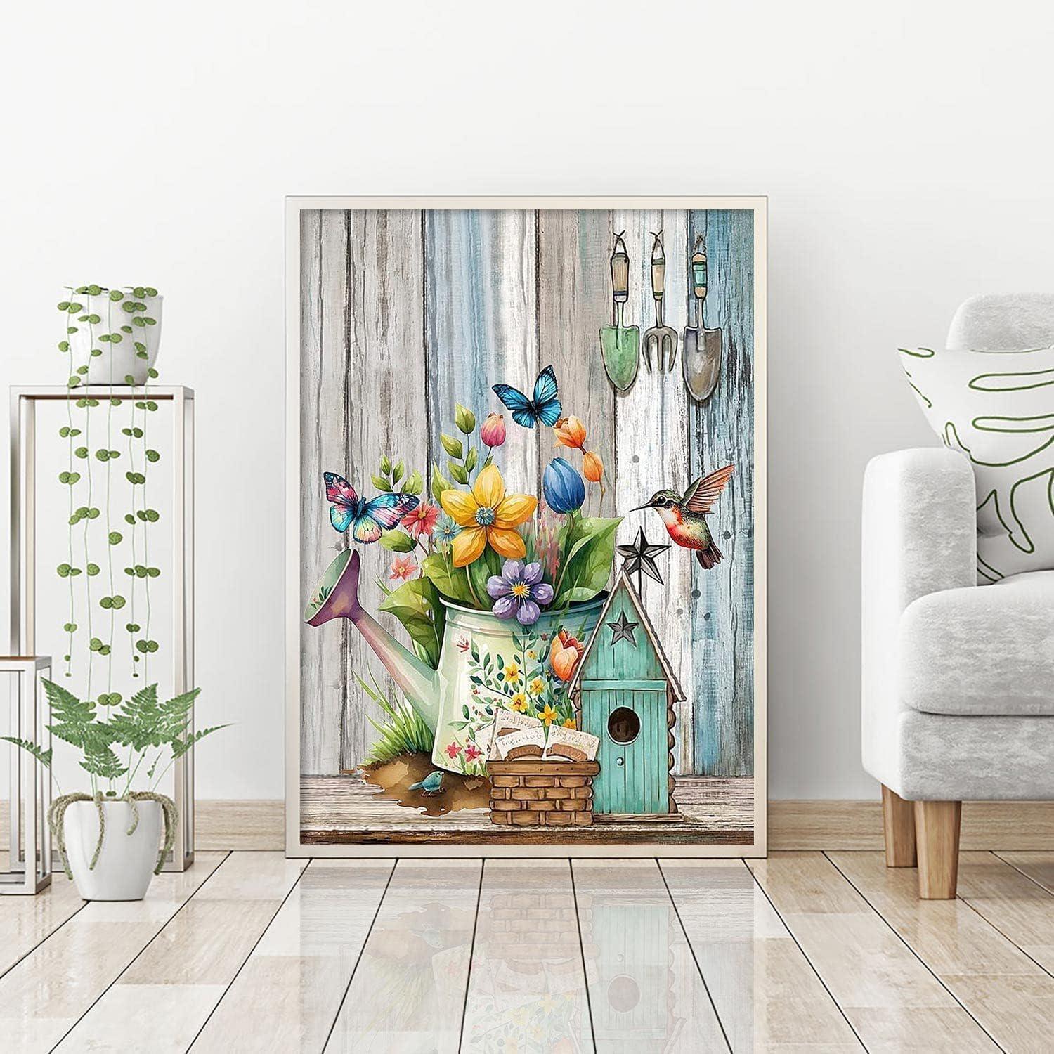 

5D Алмазный набор «Цветок и бабочка» для начинающих взрослых, алмазная точечная живопись «сделай сам», круглая полная алмазная поделка