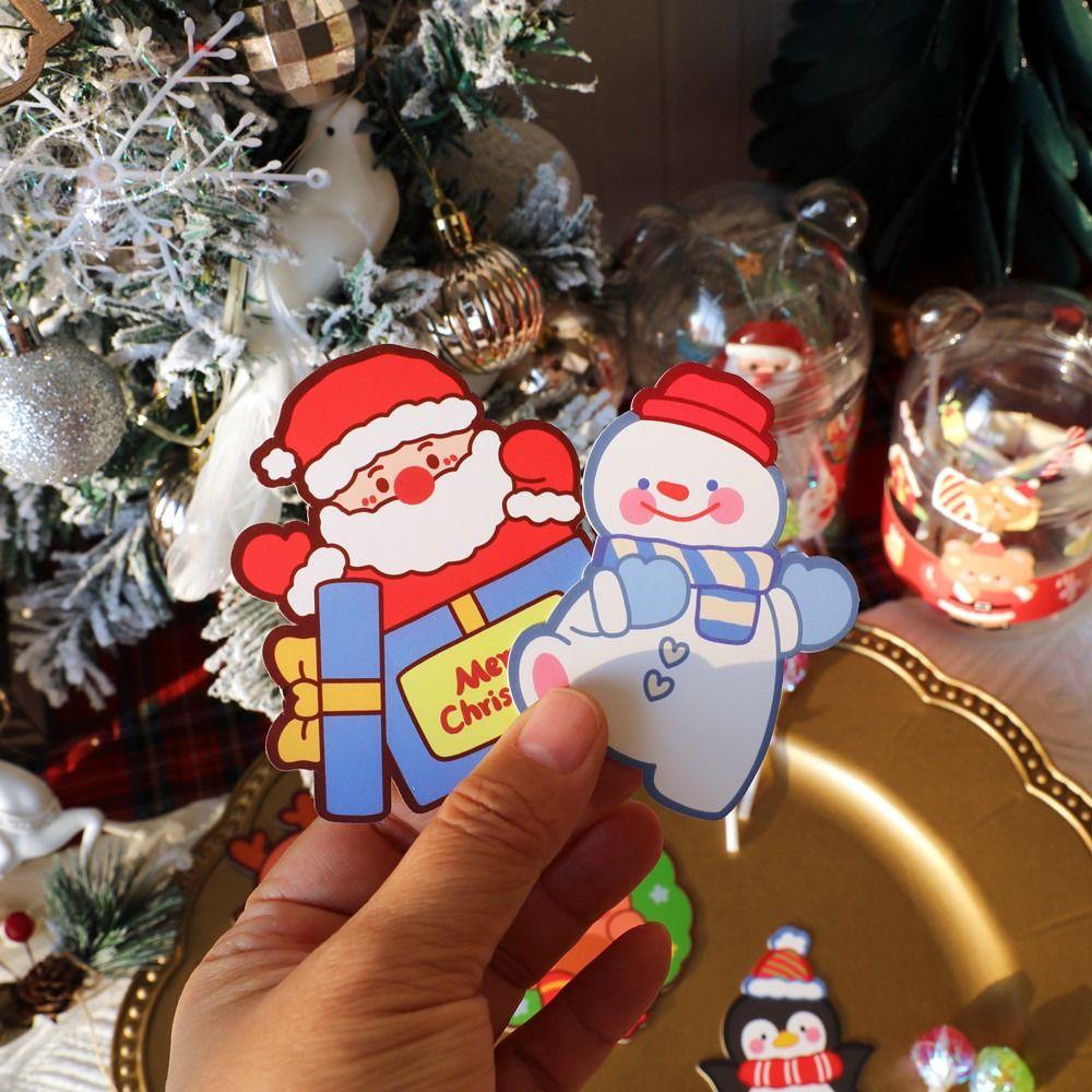 50PCS/set Cartoon Santa Lollipop Holder Penguin Penguin Card Insert  New Year