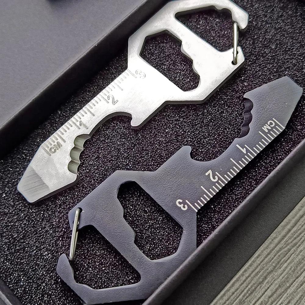 Creative Bottle Opener Keychain Outdoor Portable Multi-tool Men Women Car Motorcycle Key Chain Pendant Fast-Hanging Accessory