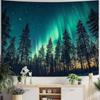 Misty Sunbeam Forest Tapestry Nature Green Tree Landscape Polyester Wall Hanging Aesthetic Bedroom Dorm Living Room Home Decor
