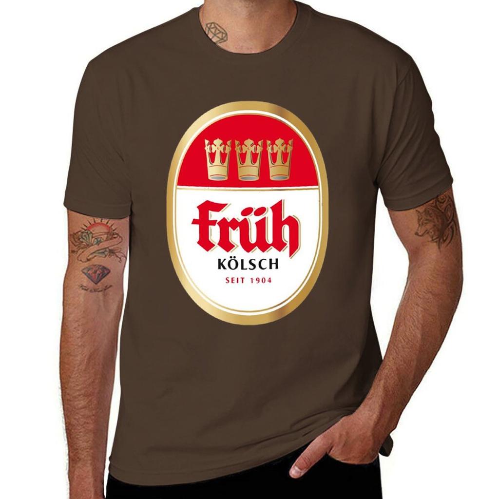T-shirt Kolsch Fruh per ragazzi bianche ad asciugatura rapida moda coreana abbigliamento per uomo