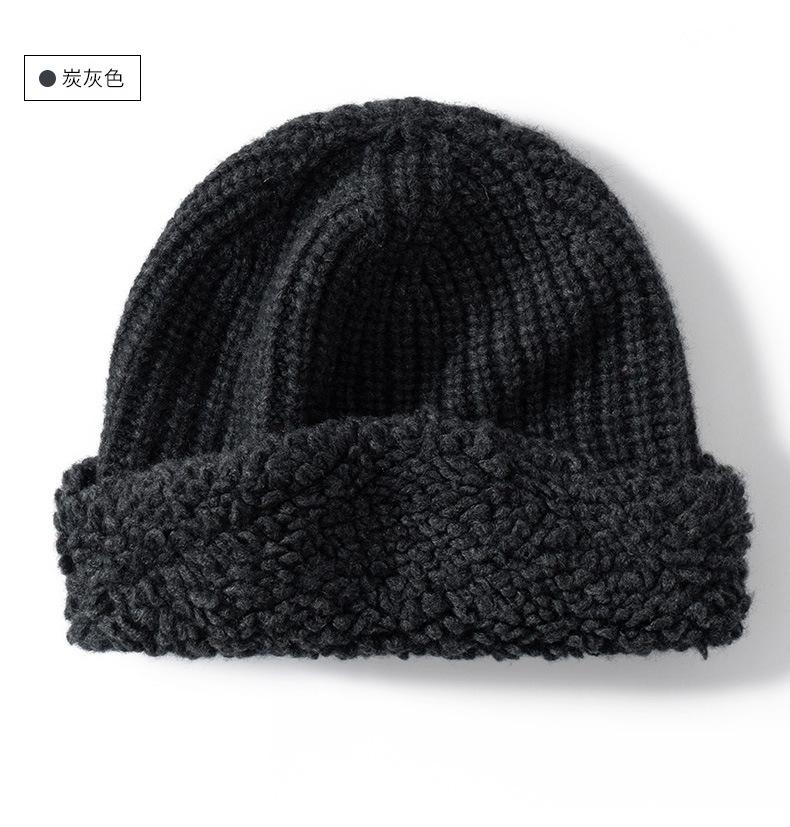 Popular export single cashmere hat women's autumn and winter knitted towel craftsmanship shows small face and loose ear protectors