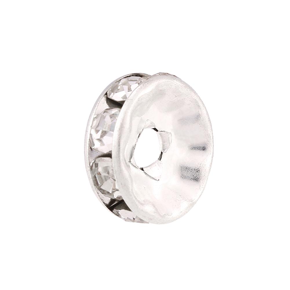 

Набор 100 шт. Сплав Страз Свободная Подвеска Разделительная Бусина для Изготовления Ювелирных Изделий (Серебро 8мм) серебряный