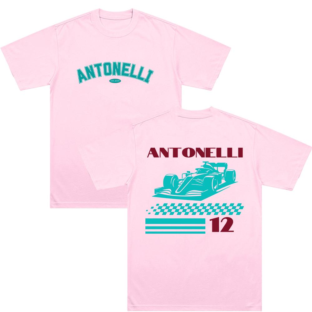T-shirt Antonelli Andrea Kimi Antonelli 12 Regalo Per Fan di Kimi Abbigliamento Wounisex Unisex T-shirt in Puro Cotone Estiva Casual Traspirante Tee