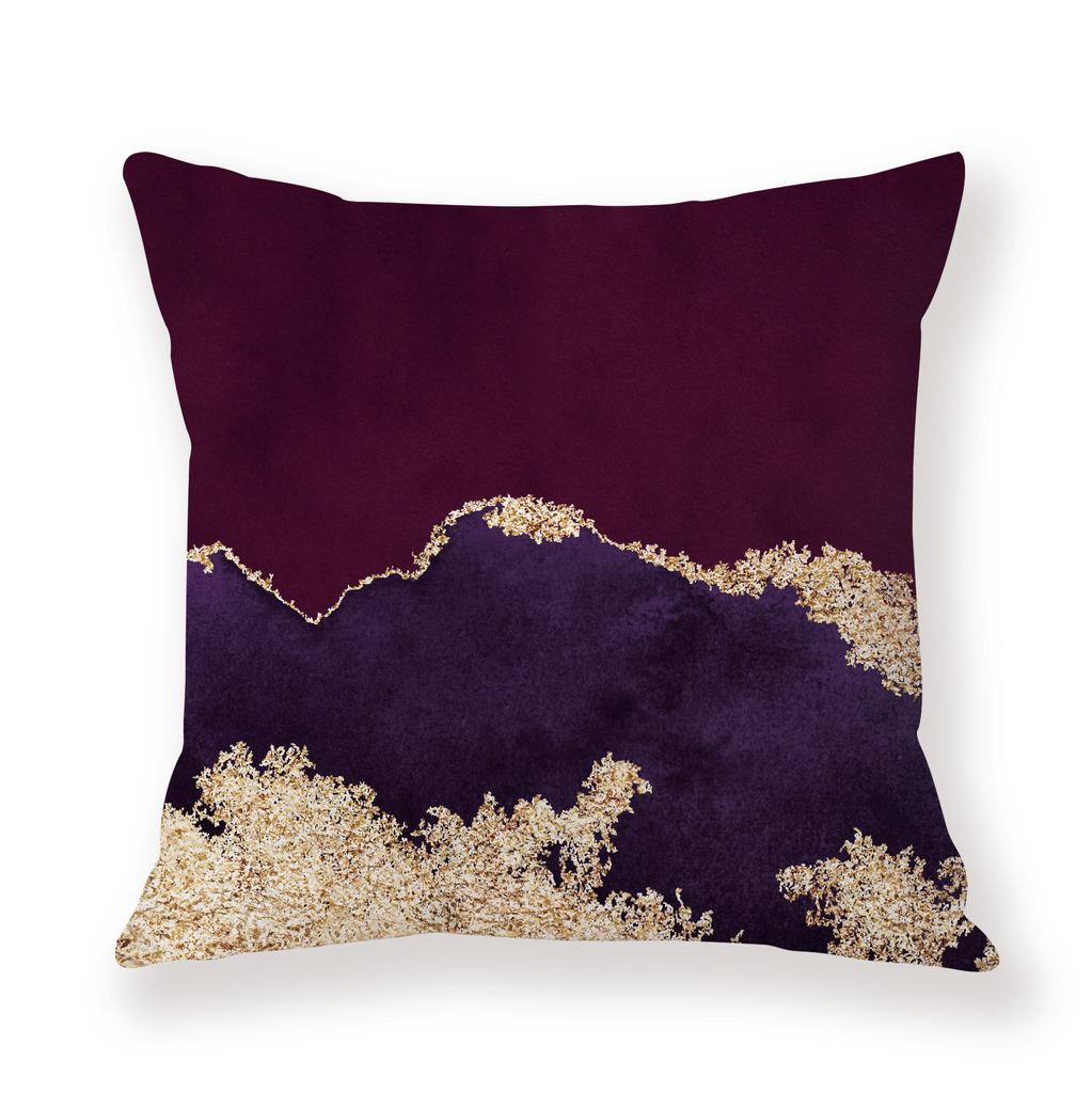 Watercolor Ins Wind Flashing Plush Pillowcase Contrasting Color Creative Model Room Decoration Pillow Car Sofa