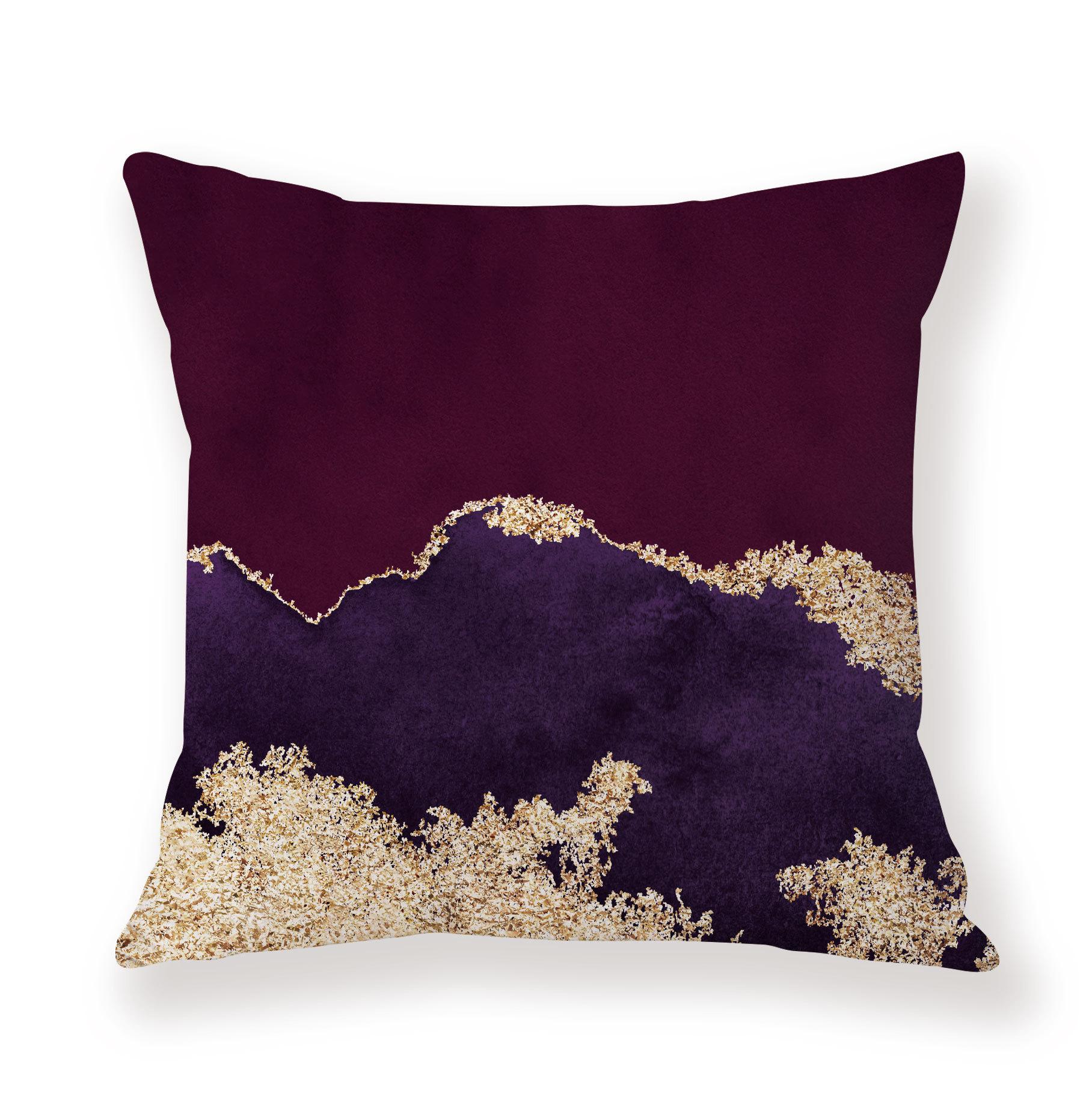 

Watercolor Ins Wind Flashing Plush Pillowcase Contrasting Color Creative Model Room Decoration Pillow Car Sofa 45 * 45 pillow cover