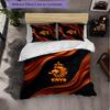 Netherlands Football Pattern 3 Pieces Bedding Set Soft Microfiber Duvet Cover with Pillow Cases for Bedroom