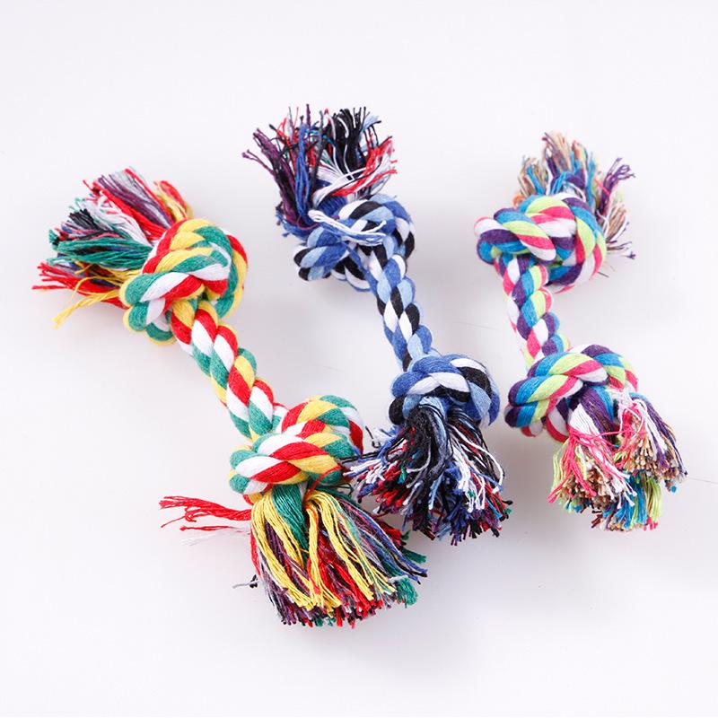 Dog Toys Knot Rope Chew for Small Medium Large Dogs Durable Braided Pets Interactive Funny Teeth Cleaning Supplies 1pc