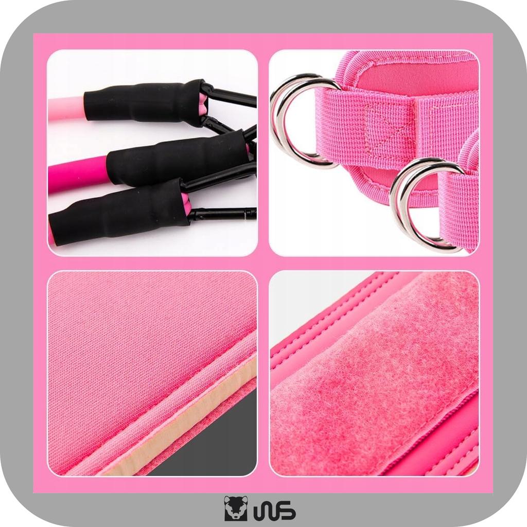 Training Bands Ankle Grips for Pulling Gym Legs Pink 2 Pcs