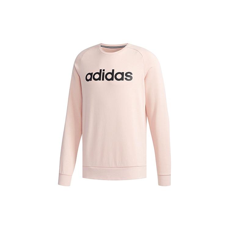 adidas neo Logo Printing Round Neck Pullover Long Sleeves Pink Men s DT8306 XL