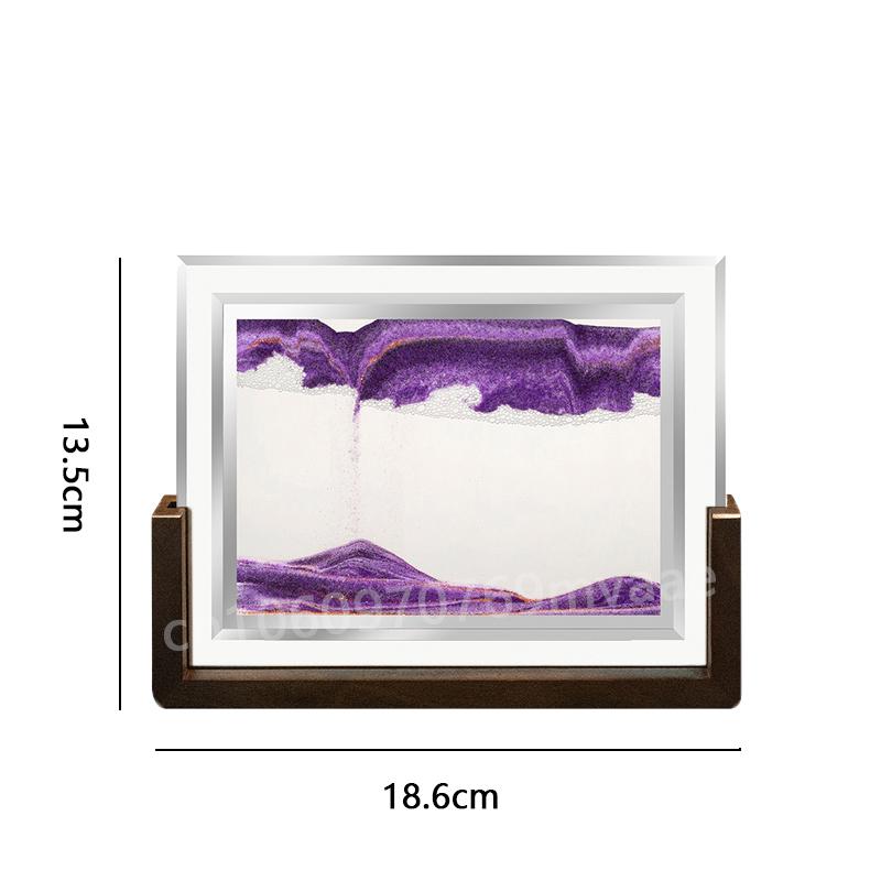 Walnut Wood Frame Sandscape Moving Sand Art Picture 3D Hourglass Quicksand Square Flowing Sand Painting Office Home Decor Gifts