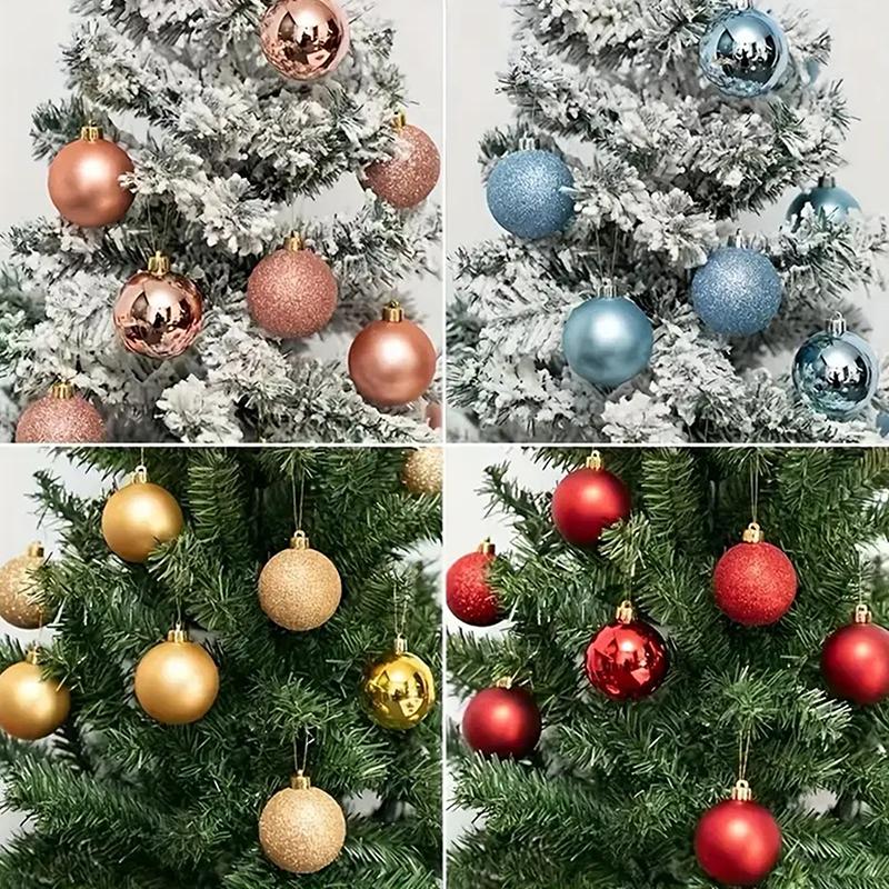 24Pcs/Box 3/4Cm Christmas Balls Set Christmas Tree Ornaments Christmas Hanging Pendants Christmas Tree Decor  Year Gifts