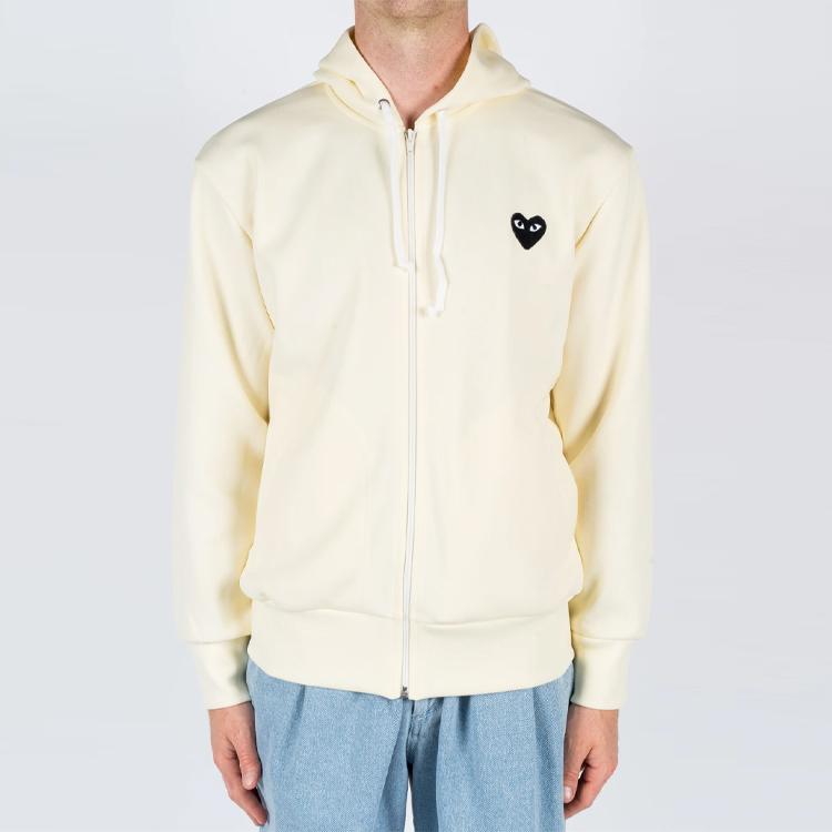 Como Des Garcons Play Sudadera con capucha con cremallera Corazón Negro Grande AZ-T254-051-3