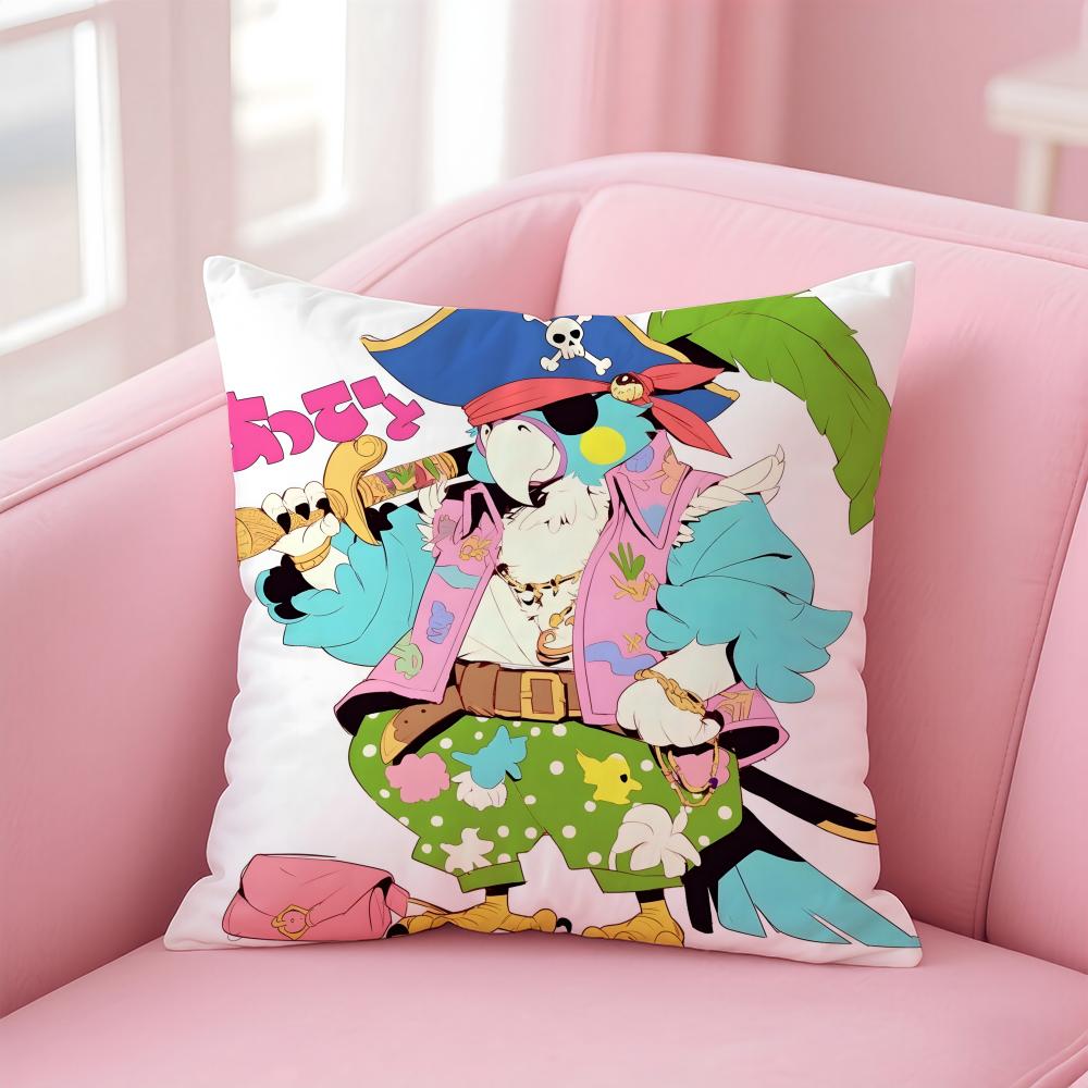 

Art Pirate Parrot Cushion Cover Linen Pillowcase Cover Soft Decor for Sofa Home Room 30X30cm