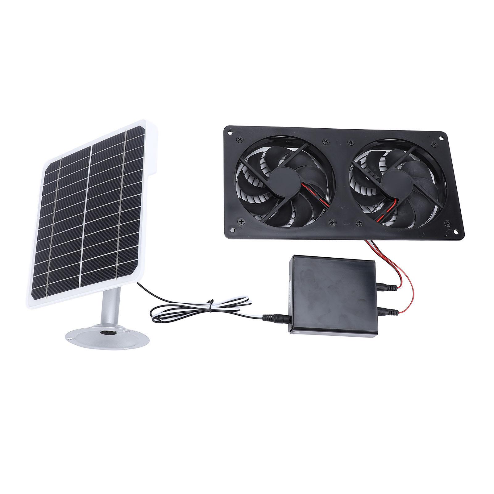 

Solar Exhaust Fan IPX7 Waterproof Safe 20W Solar Panel Ventilation Fan with Energy Storage Box for Chicken Coop Pet