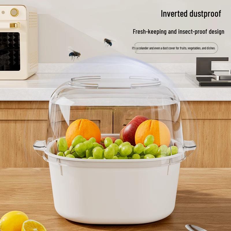 Double-Layer Kitchen Drain Basket for Fruits & Vegetables - Food-Grade Storage & Strainer