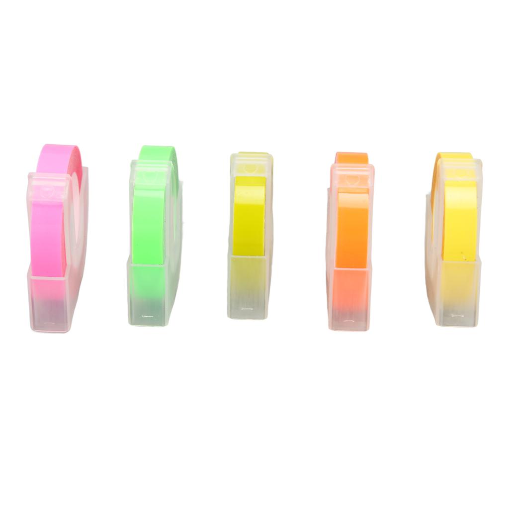 5Pcs 3D Embossing Label Tapes Self Adhesive Embossing Label Maker Tape for 12813 12814 1610 1540 1535 1575 17266 5500A 5500B
