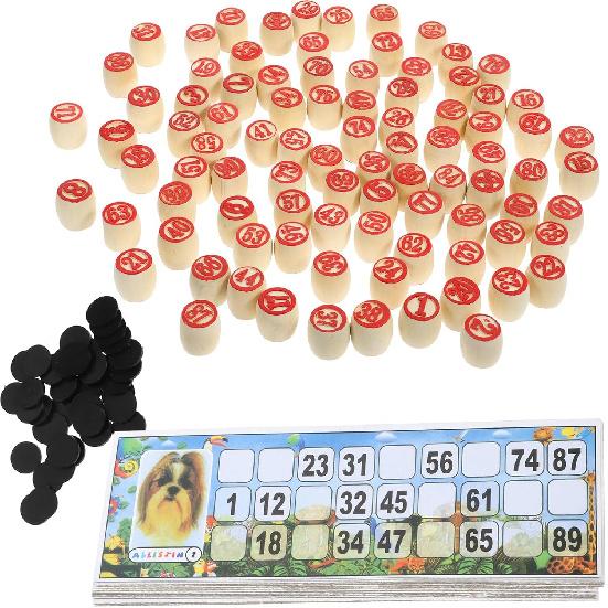 VICASKY Russian Lotto Game Set - Wooden Bingo for Adults and Family, Vintage Soviet Style Tombola Game, Portable Ideal Travel, Gatherings, Logical