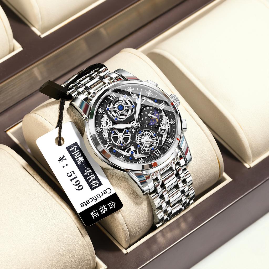 Luxury Hollow Men'S Watch Waterproof Luminous Quartz Watch