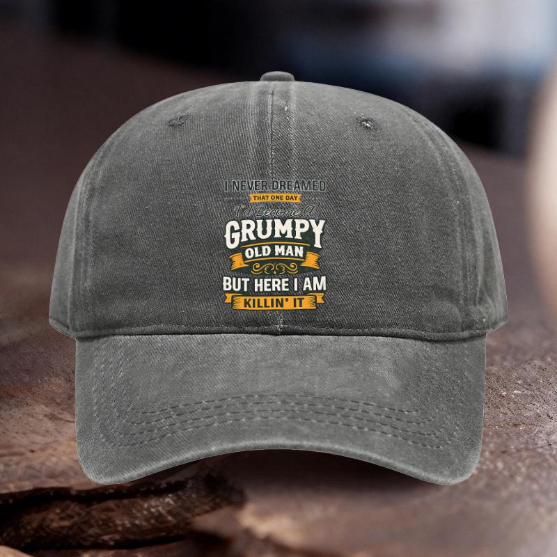 Adjustable Cowboy Hat with Grumpy Old for Unisex Killin It Print Unisex Outdoor Sports Style an Ideal Gift for Weddings Par