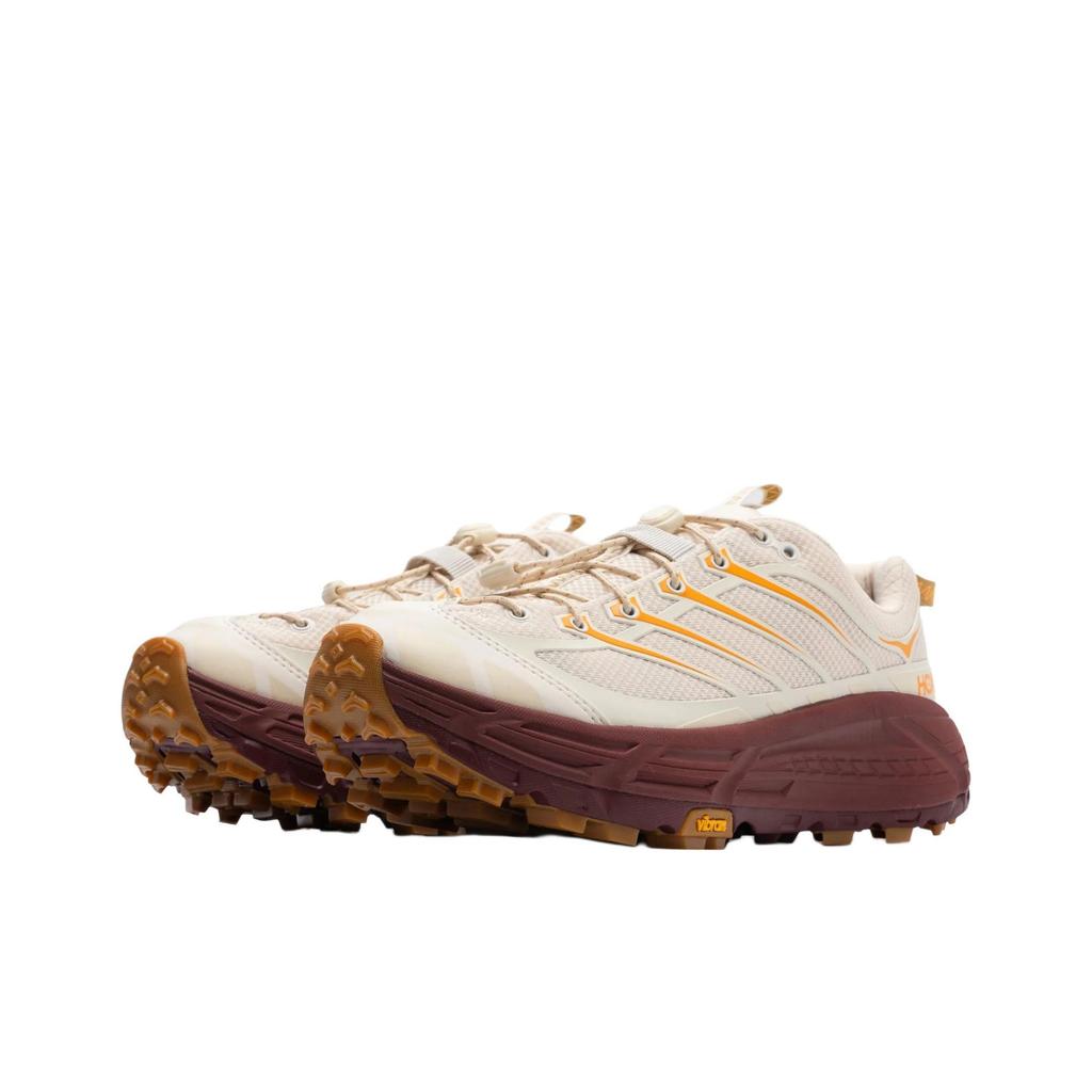 HOKA Mafate Three2 Vanilla Varsity Burgundy Unisex-Sneaker Creme 1141572-VVR