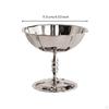 Stemmed Dessert Cup Mirror Polished Stainless Steel Fluted Edge Tableware for Table