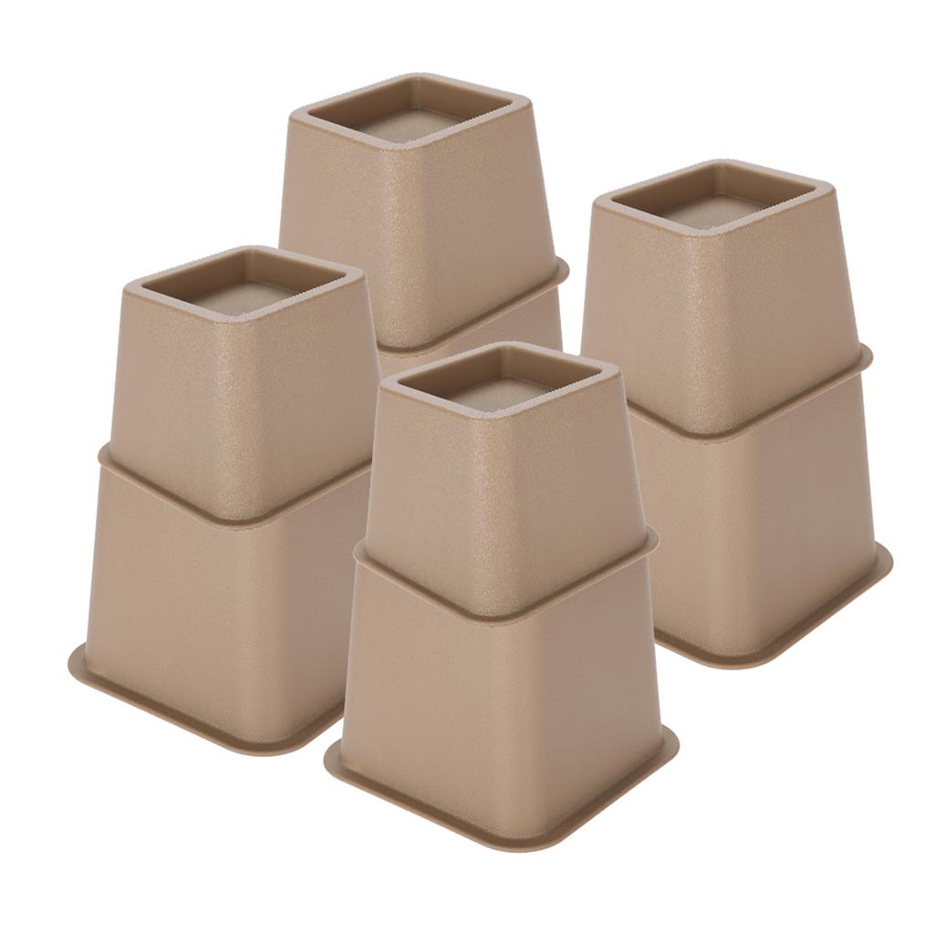 Furniture Raisers   Bed Chair Sofa Riser Feet Lift Set 4 x 5"& 4 x 3" Black