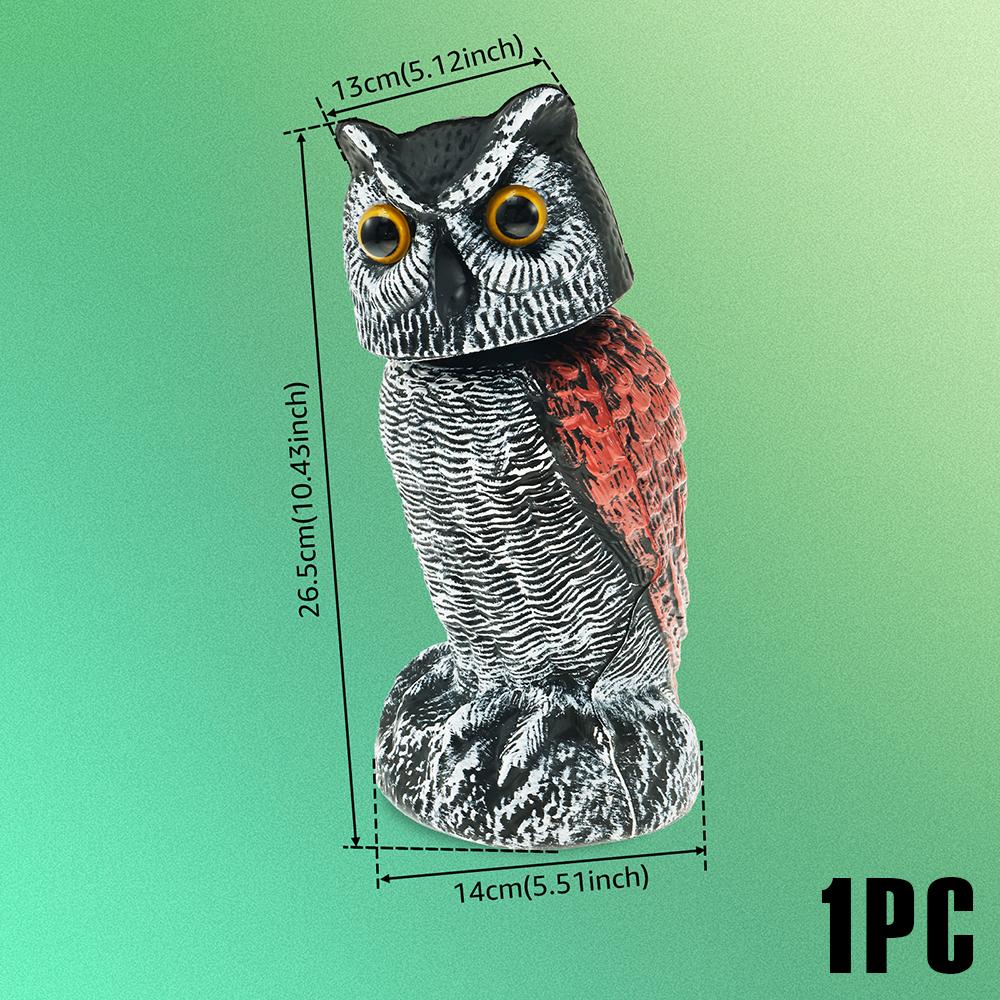 1/2 Stück realistische Eulenattrappe aus PE-Simulationsmaterial zur Vogelabwehr mit 360° drehbarem Kopf zur Gartendekoration