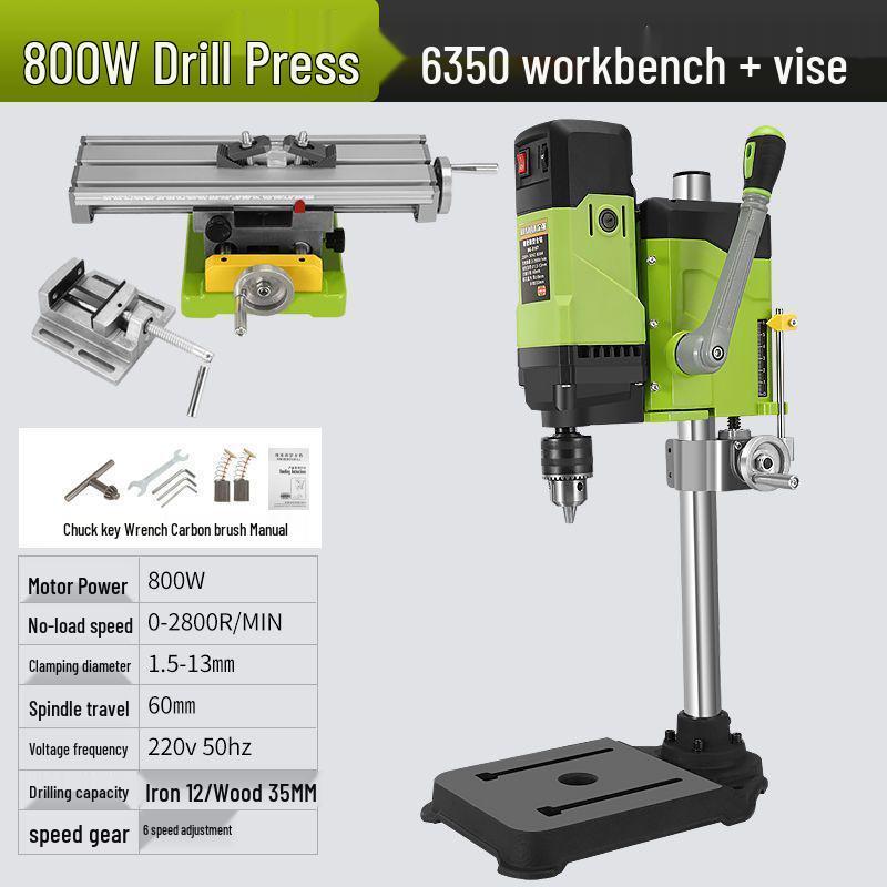 Adjustable Speed Precision Desktop Drill Press, 220V High-Power Multi-Function Electric Bench Drill & Milling Machine.