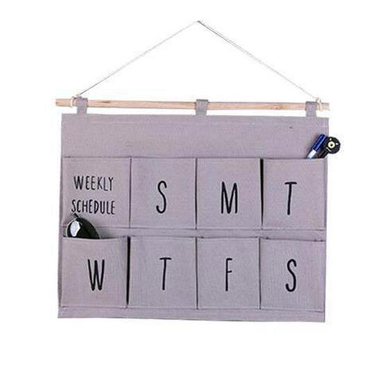 Multi-layer Fabric Hanging Storage Bag for Dormitory and Wardrobe Door, Wall-Mounted Phone Organizer