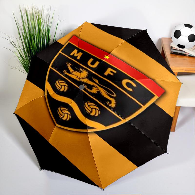 Football Crest Printed Automatic Umbrella, 8-Frame for Travel, camping, Casual Umbrella, Essential Gift for for family and friends