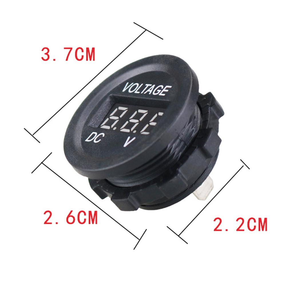 Car Motorcycle Voltmeter DC 5-48V Mini Digital WaterproofLED Panel Tester Display Round Volt Meter Gauge