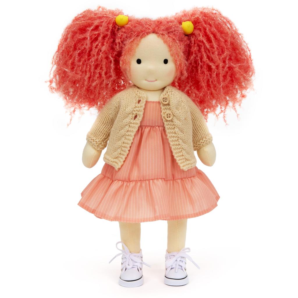 BlissfulPixie Handmade Waldorf Doll with Beautiful Perfect for Christmas or Birthday Gift Clothing Accessories Clothes, 30cm, Box, Girls, - Caroline's