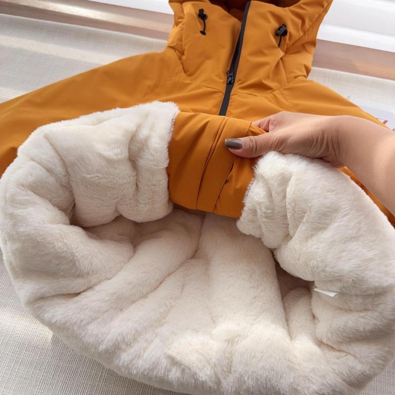 Jungen Herbst- und Winter-Fleecejacke Kinderjacke verdickter Trenchcoat Kuchen überwinden mittlere und ältere Kinder Winter-Baumwollkleidung mit Kapuze