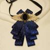 Fashion Faux Stone Men's Suit Lapel Flowers Alloy Polyester Bow Tie Necktie Neck Decoration Groom Formal Suit