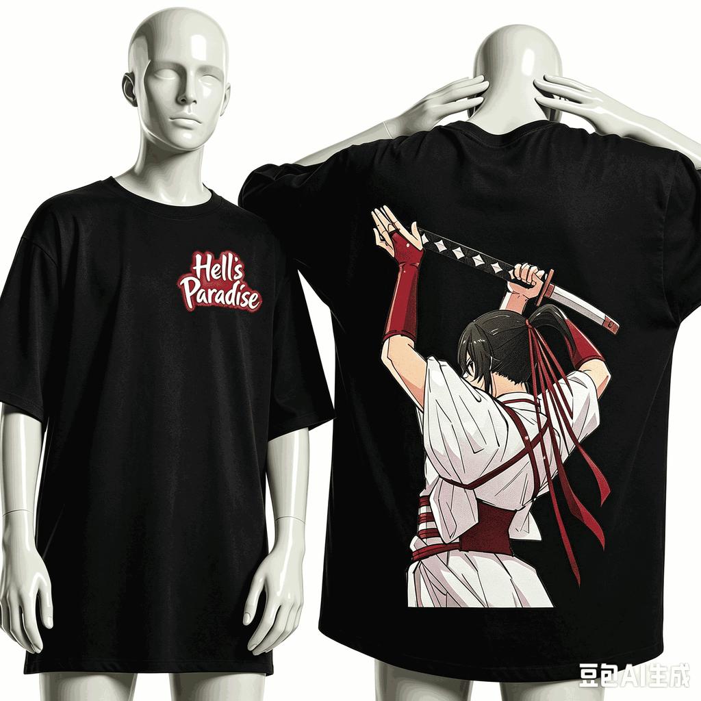Hell's Paradise Anime Lover T-shirt Harajuku Cotton New Model High Street Retro Oversized Unise