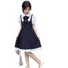 Elegante Vestito Estivo da Bambina con Fiocco e Gonna a Camicia a Maniche Corte