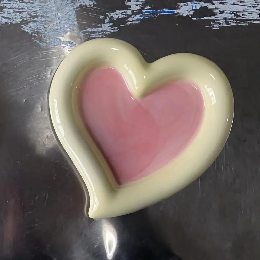 Korean Plate Cartoon Dessert Plates Cute Ceramic Dinner Dishes Hand painted Flat Breakfast Salad Fruit Tray Dishes and Plates