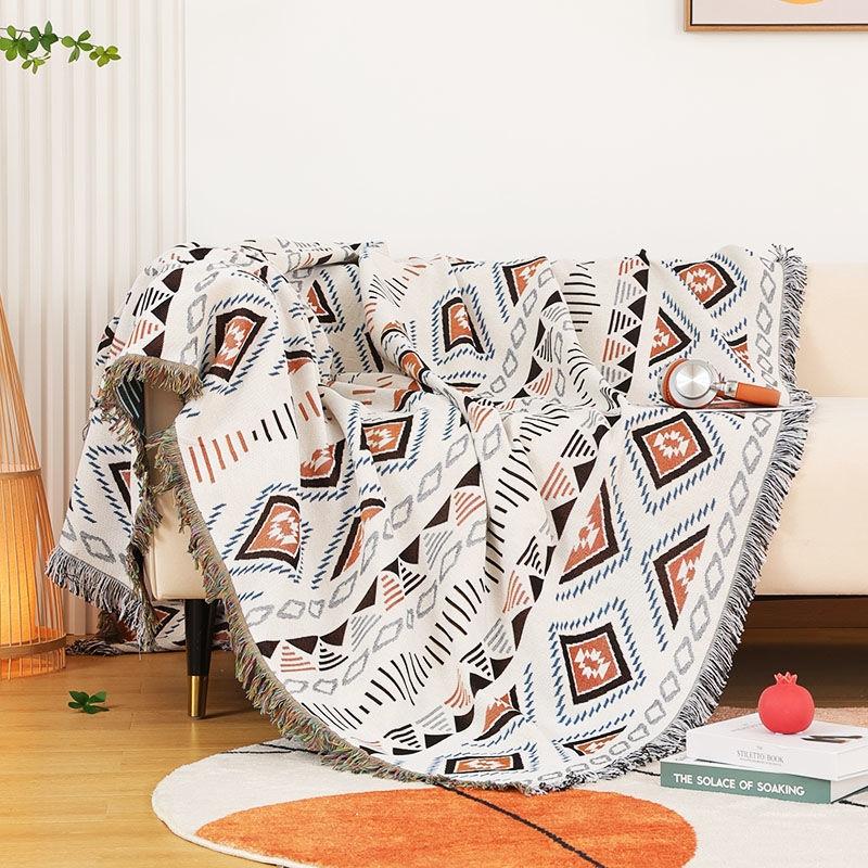 Double Side Boho Plaid Decorative Blankets For Bed Sofa Cover Camping Picnic Blanket Mat Tapestry Chair Couch Slipcover Blanket