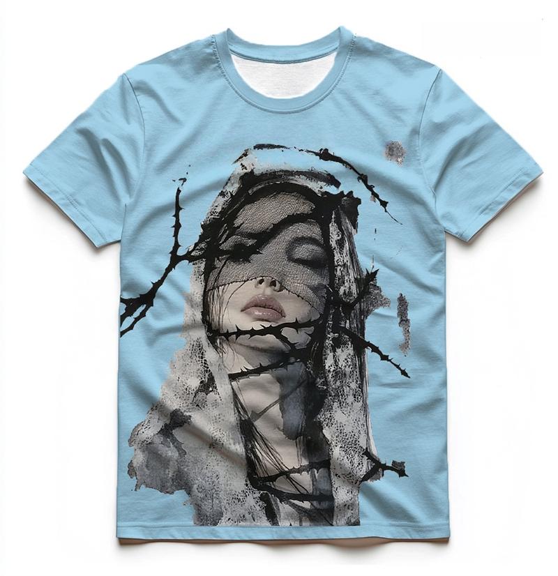 American Retro Character Pattern T Shirts Fashion Trendy European And American High Street 3D Printed Tshirt Cool Oversized Tee