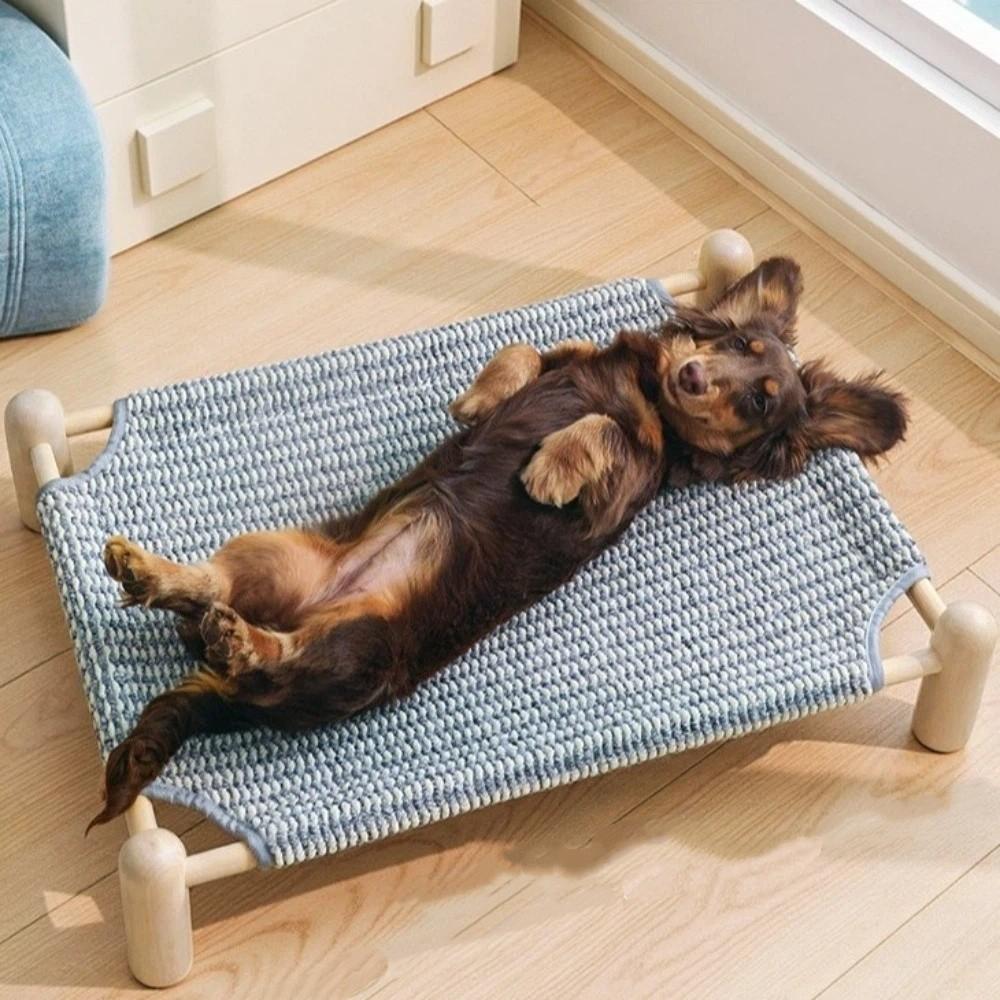 Letto rialzato per gatti a prova di umidità con struttura in legno, amaca per gatti, nido fresco per gatti, divano letto per cani, per uso interno