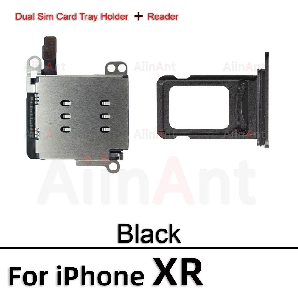 AiinAnt Double Dual Sim Card Reader Holder Adapter Connector Flex Cable For iPhone XR 11 12 13 Pro Max Phone Parts