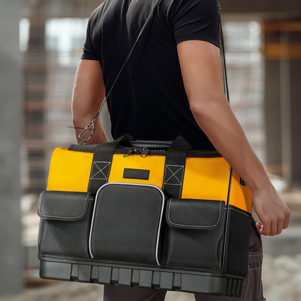 Heavy Duty Electrician Tool Bag Waterproof Multi-Pocket Organizer - Reinforced Oxford Cloth with Adjustable Shoulder Strap