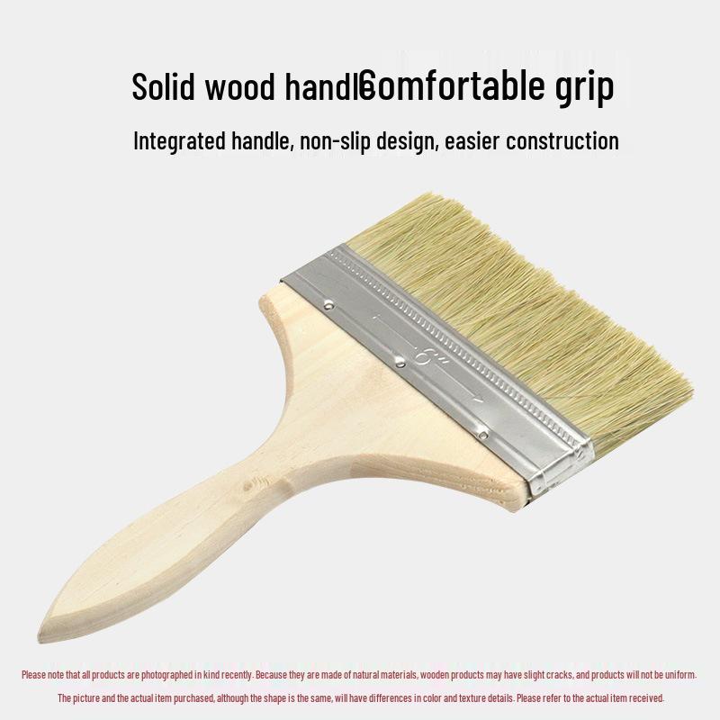 1/8-Inch Thick Bristle Paint Brush with Wooden Handle for Wall Painting, Graffiti, and Dust Cleaning